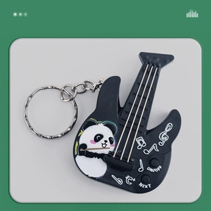 Wholesale Mini Electric Guitar Shaped Keyring Playable String Music Toy Cartoon Animal <b>Backpack</b> For <b>Children</b> Key Accessories - Product Image 4