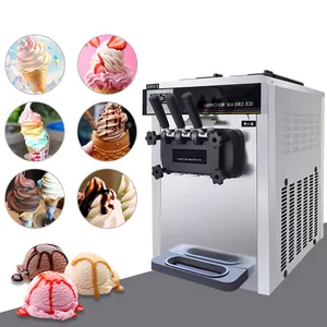 Portable Frosty Ice Cream Making 3 Flavor Soft Ice Cream Machine For Sale