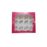 Boîte cadeau en papier personnalisée pour 6, 12 ou 24 cupcakes, beignets, pâtisseries, snacks, biscuits, emballage pliable en papier pour la restauration rapide, emballage jetable