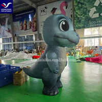 Dinosaure mignon debout vert gonflable de décor extérieur pour la partie de vacances à la maison