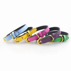 <span class=keywords><strong>Collar</strong></span> de perro de PU de color sólido con hebilla de oro de imitación, <span class=keywords><strong>collar</strong></span> de cuero para mascotas de gama alta para perros, suministros para mascotas con logotipo personalizado - Product Image 1