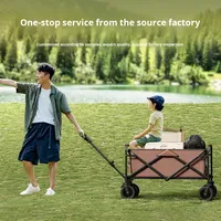 Chariot de camping d'extérieur pliable multifonctionnel en tissu Oxford double couche avec cadre entièrement en acier, idéal pour le shopping – Vente directe usine
