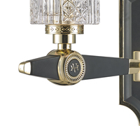Applique murale double tête VH Nordic Antique noire en cuivre, avec éclairage LED en cuir, design décoratif