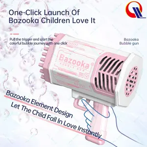 Qilong Bazooka Blasen-Pistole-Maschine Spielzeug Kinder bunte Lichter 69 Loch Blasen-Maschine Burbujas-Jabon Luftpolster-Pistolen Spielzeug für Kinder