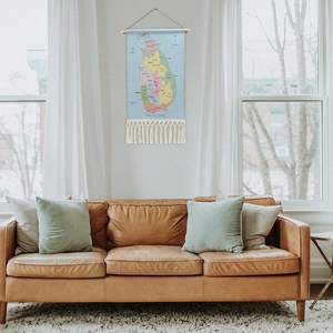 Póster de Pared de Algodón y Lino Puxufody con Mapa de Sri Lanka e Imagen Decorativa - Product Image 5