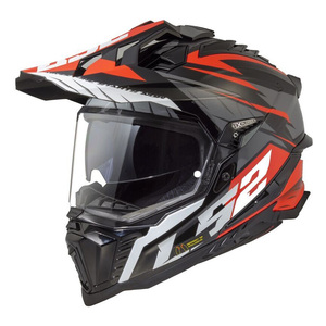 Casco Enduro Ls2 Mx701 Explorer Grigio Nero Rosso XL in Fibra Composita per Moto - Product Image 1