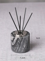 STONEKOCC Bouteille diffuseur de parfum en marbre naturel veiné rouge avec logo personnalisé, pot diffuseur d'arômes en pierre pour hôtel et salle d'exposition, compatible OEM ODM