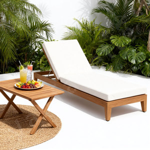 Chaises longues en bois <span class=keywords><strong>de</strong></span> <span class=keywords><strong>teck</strong></span> <span class=keywords><strong>Salon</strong></span> d'extérieur Chaise longue <span class=keywords><strong>de</strong></span> <span class=keywords><strong>jardin</strong></span> - Product Image 2