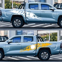 2 autocollants graphiques latéraux personnalisables en vinyle imperméable pour véhicule, pour Hilux Pickup, autocollants uniques pour carrosserie de voiture