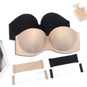 Finetoo strapless liền mạch Áo ngực thoáng khí cho phụ nữ rắn có thể tháo rời Clasp 4 Hàng <span class=keywords><strong>3</strong></span> móc đồ lót phụ nữ đồ lót không dây mới - Product Image 2