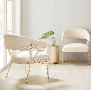 Sedie <span class=keywords><strong>da</strong></span> <span class=keywords><strong>Pranzo</strong></span> di Lusso in Ottone, Sedie Moderne per Salotto di Club e Villa di Alta Gamma, Sedie con Struttura in Ottone - Product Image 2