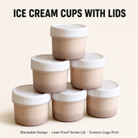 Bocaux en plastique de qualité alimentaire avec couvercles, contenants ronds transparents en PP, contenants alimentaires en plastique en gros pour desserts, yaourts, glaces