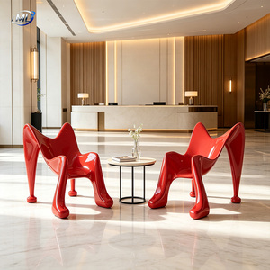 Custom Modern FRP Sculptural <b>Stool</b> Abstract Seating Fiberglass Art Chair Metal Legs for Mall Hotel Public Area Landscape - Product Image 4