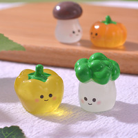 Glow Garlic Bell Pepper Groente 3D Levensechte Hars Kunst Sculptuur DIY Mini Landschap Bureau Decor Beeldje Ornament Voedsel Cadeau