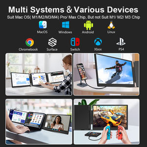 Extenseur d'écran d'ordinateur portable à triple moniteur de 15,6 pouces pour augmenter la productivité avec la technologie à triple écran - Product Image 4