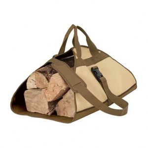 Sac de transport robuste en bois BSCI avec sangle et poignées pour le camping et le jardinage, avec une cheminée en toile - Product Image 3