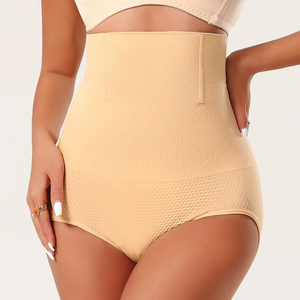 Culotte Triangle taille haute Pantalon de façonnage extensible tricoté sans couture en usine Soutien osseux en acier ferme Corps abdominal en nylon - Product Image 4