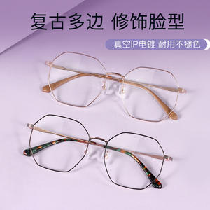 Guoda Optics – montures de lunettes rétro octogonales en métal, monture complète, anti-uv, pour affiner le visage, pour adultes, unisexe, 34212 - Product Image 3