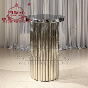Nuevo estilo, venta al por mayor, centros de mesa, mesa de Bar de boda de acero inoxidable dorado - Product Image 6