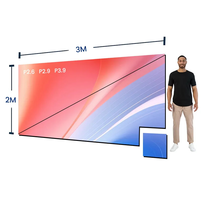 Soluzione chiavi in mano per interni P2.6 P2.9 P3.91 a colori a LED con schermo a colori sfondo per palco da concerto Video da parete Display a LED 500x500