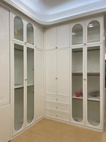 Armoires à portes battantes en MDF de style européen et américain, écologiques, grande capacité, design antique, pour chambres et villas, ameublement de maison