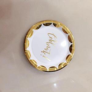 Vasos de Papel, Platos de Papel, Servilletas y Pajitas con Estampado Dorado en Caliente, Vajilla Desechable para Fiestas de Cumpleaños - Product Image 6