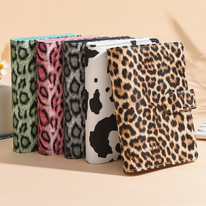 Agenda in Pelle A6 con Stampa Leopardata, Planner per il Budget a 6 Anelli, Diario per il Monitoraggio del Contante, Quaderno ad Anelli - Product Image 1