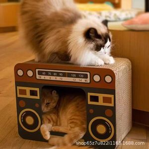 Creative TV-style pet <b>cat</b> <b>scratching</b> <b>post</b>, vertical, wear-resistant, anti-scratch corrugated cardboard <b>cat</b> bed, <b>cat</b> toy, and - Product Image 4