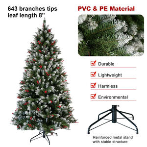 Completo PE y PVC 8Ft Denso Realista Gigante Lujo Artificial Plegable Árbol de Navidad de Alta Calidad en Completo Grande - Product Image 6