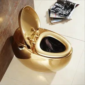 Bol de toilette en céramique, 1 pièce, de couleur or, Style Morden, pour Wc