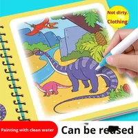 Carnet de croquis pour peinture à l'aquarelle pour enfants, papier spirale, ensemble de coloriage magique réutilisable, garçons filles, jaune bleu violet