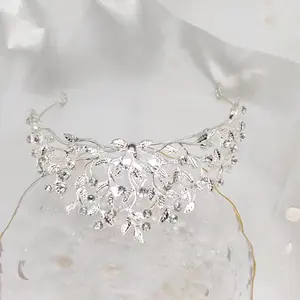 Couronne d'orchidées diamantées pour mariée, luxueuse, blanche, accessoires de mariage, spectacle beauté, cérémonie pour adultes, nouvelle collection, - Product Image 2