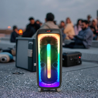 Altavoz Karaoke Profesional Portátil Inalámbrico de 8 Pulgadas, 60W, RGB LED, Micrófono Integrado, Control Remoto 5.0, Compatible con Aplicaciones, 3600mAh