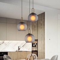 Lustre cylindrique givré à hauteur réglable avec verre pour chambre à coucher magasin de thé au lait gris clair porte suspendue Villa suspension