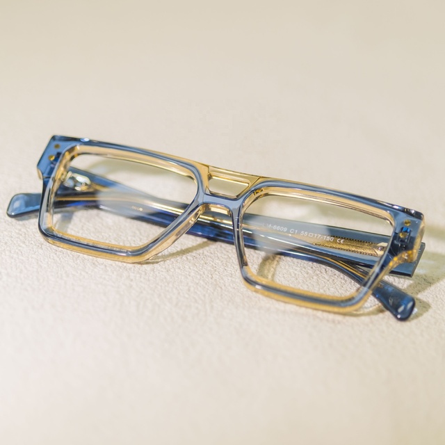 LMA 6609 Hot Selling Personality Brand Eyewear Retro Square Unisex Handmade Vintage Acetate Optical Frame High Quality 2025