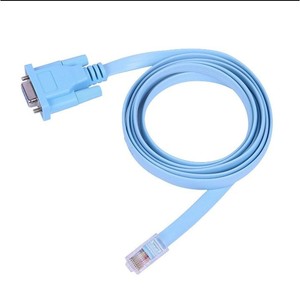 <b>RJ45</b> To Rs232 Blue Flat <b>Cable</b> Db9f 8p8c 1.5m Serial Adapter Connector - Product Image 2
