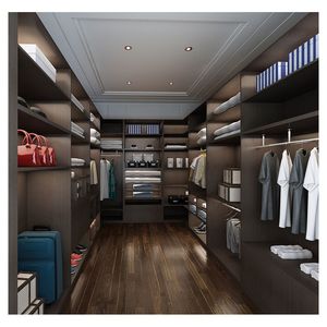 Armoire sur mesure en bois massif, du sol au plafond, en contreplaqué, design moderne, pour chambre à coucher, avec rangement - Product Image 1