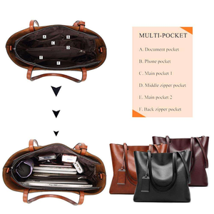 Sac fourre-tout multifonctionnel de luxe en similicuir léger pour femme, grande capacité et design portable - Product Image 5