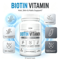 OEM Toptan Biotin Vitamin Kapsülleri 90 Adet Toplu 10000mcg Besin Takviyesi Özel Etiket Distribütör Tedariki İçin