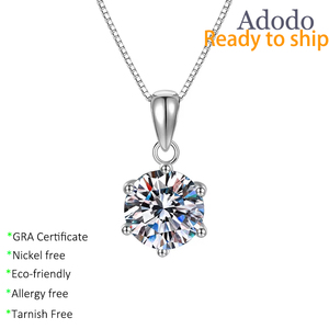 9 Wholesale 925 Sterling Silver Jewelry Box Chain Custom <strong>D</strong> Color Moissanite Pendant <strong>Necklace</strong> for Women Six Claw 1ct to 5ct - Product Image 1