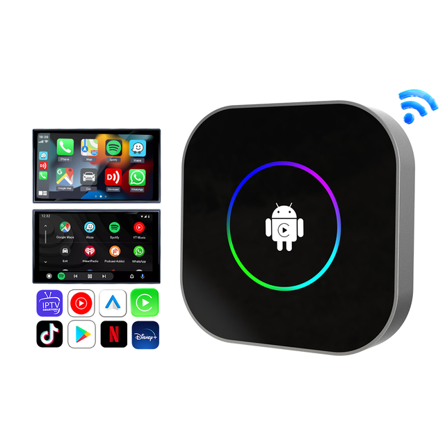 OEM ODM Carlinkit Ai Tv Box Auto Wireless Youtub Carplay Adapter 8G 128Gb 64Gb Stereo Wifi6 Android 13 Car Play Dongle for Apple