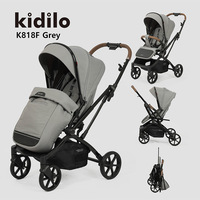 Kidilo-Poussette pliable et ultra-légère 2-en-1 pour nouveau-né, absorbant les chocs à quatre roues, 3 en 1