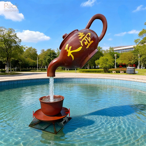 Arte Público Exterior Personalizado <span class=keywords><strong>de</strong></span> Gran Tamaño, Artesanías <span class=keywords><strong>de</strong></span> Metal <span class=keywords><strong>de</strong></span> Acero Inoxidable, Teteras Gigantes, Fuentes Fluidas, Esculturas, Decoraciones <span class=keywords><strong>de</strong></span> Jardín - Product Image 1