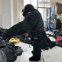 Costume de mascotte gorille gonflable blanc mignon en robe de mariée, déguisement King Kong pour le carnaval
