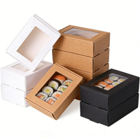 Boîte d'emballage pour sushis en papier kraft recyclable avec laminage mat et logo personnalisé brillant, boîte à emporter écologique de qualité alimentaire