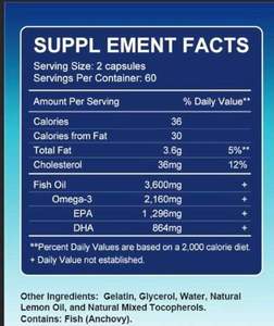 Capsules d'huile de poisson oméga 3 triple force OEM, source d'huile de poisson sauvage de morue d'Alaska, compléments alimentaires pour la fonction cognitive - Product Image 2