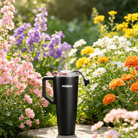 Mug de voyage en acier de qualité alimentaire, corps monobloc thermoformé, double paroi isolée sous vide, isolation thermique