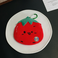 Sac de rangement pour pièces de monnaie en forme de tomate, porte-légumes, sac en peluche pour enfants, porte-clés