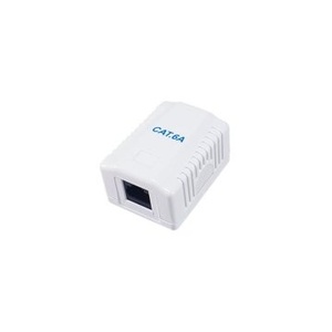 Rosetta - rosetta da superficie con 1 porta RJ45 femmina, categoria 6a, colore bianco, ideale per connessioni di rete ad alta velocità. * - Product Image 1