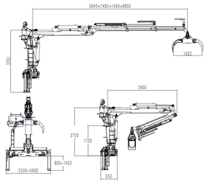 رافعة شاحنة هيدروليكية قابلة للطي نصفياً مع ذراع تلسكوبي ومثبت هيدروليكي 8م 9م معدات مناولة النفايات الفولاذية مع شهادة CE - Product Image 6